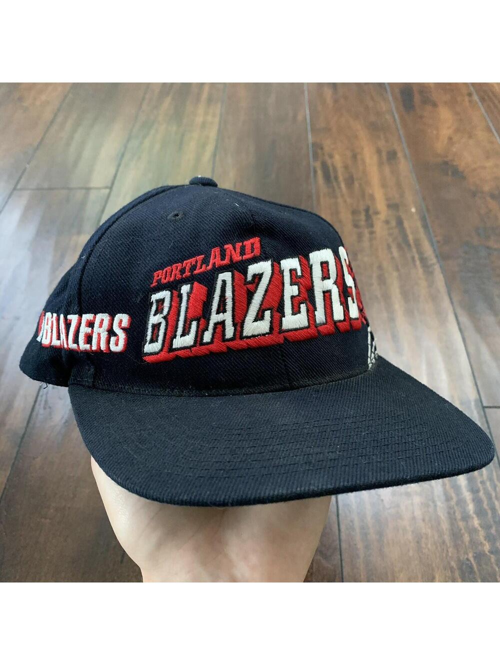 Vintage 90s Portland Trail Blazers Logo Athletic Diamond SnapBack Hat Cap NBA